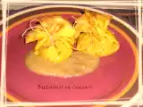 Ricetta Fagottini di crepes al brie in salsa di pere